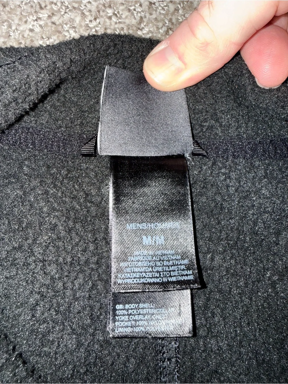 North Face Gordon Anza Sweater Fleece Jacket Mens Medium Black Gray Full Zip